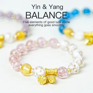 Yin and Yang Harmony Bracelet Five Elements Glass Couple Bracelet